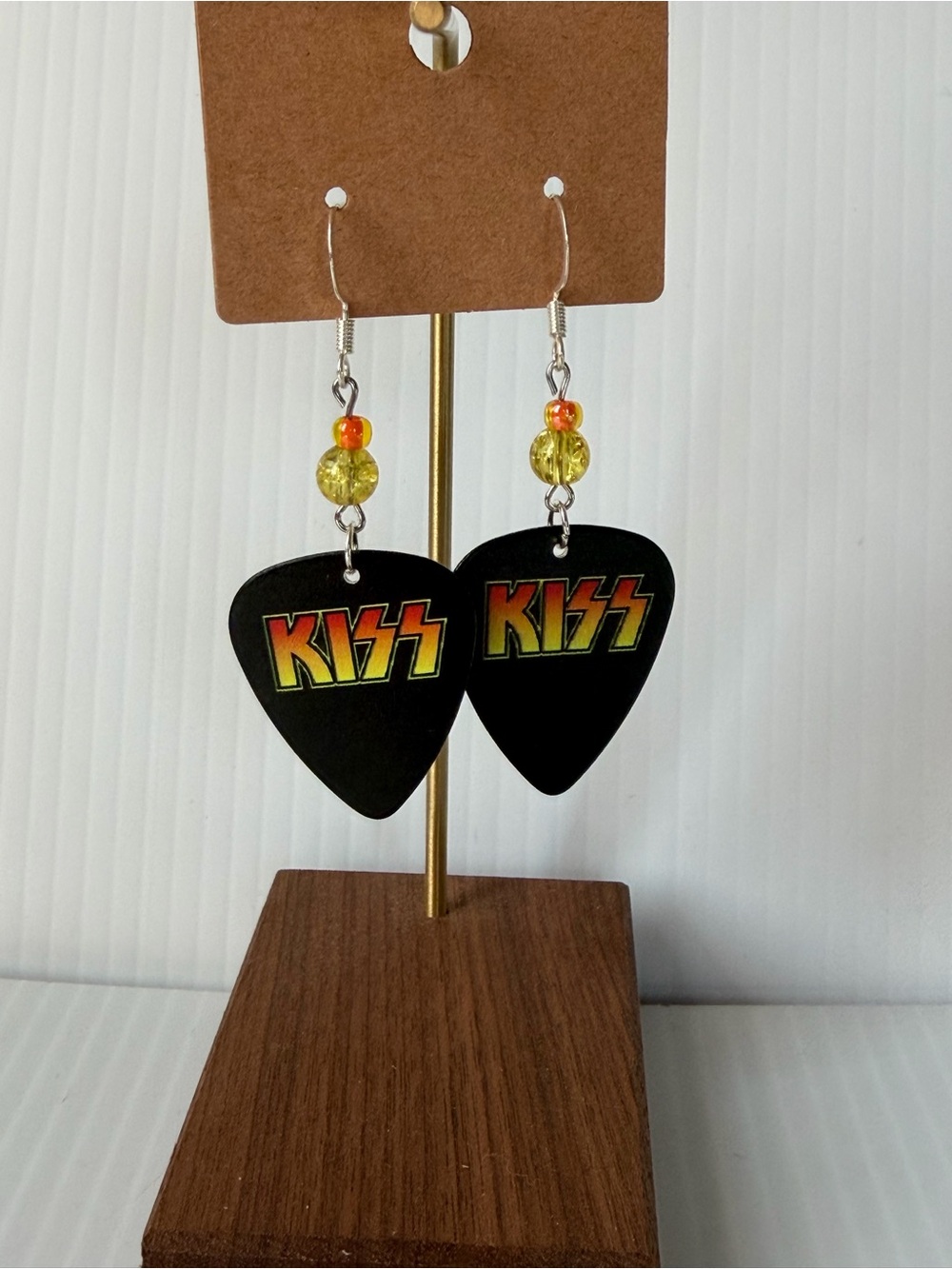 Kiss Guitar Pick Earrings